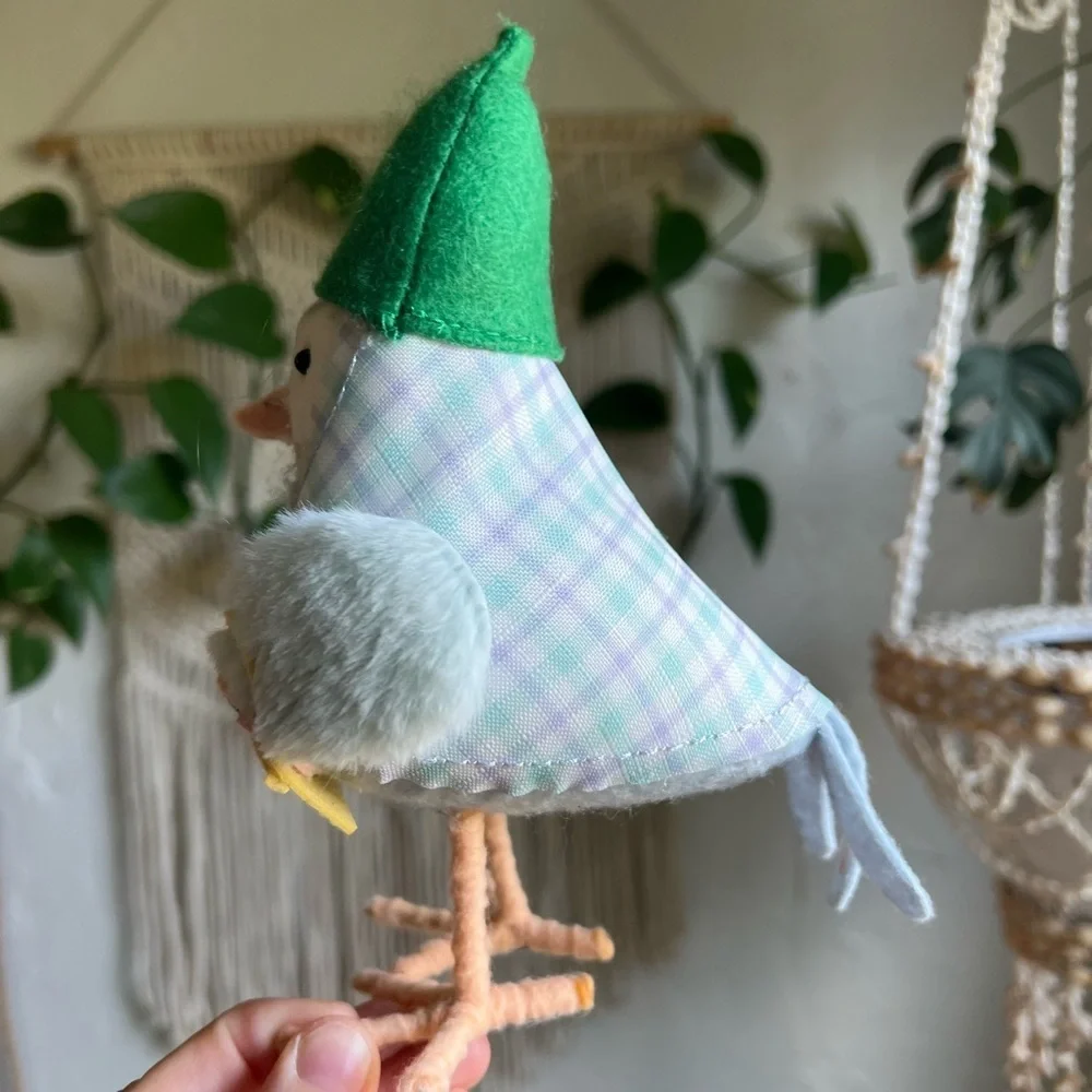 Target Wondershop Spring Bird Figurine Pastel Plaid Cottagecore Easter Decor
